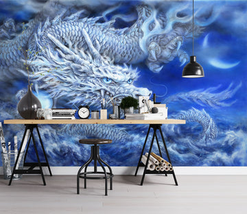 3D White Dragon 5448 Kayomi Harai Wall Mural Wall Murals