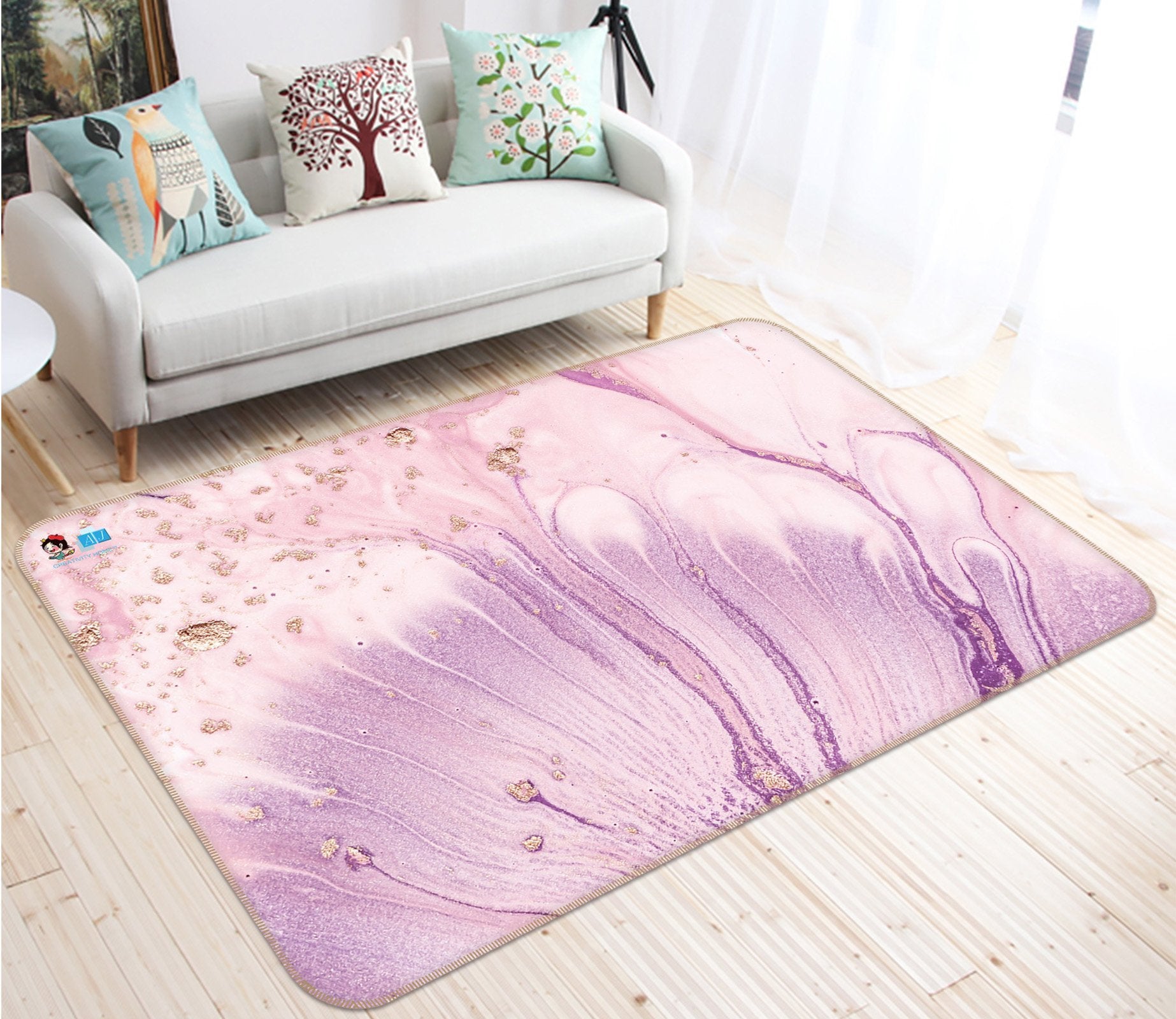 3D Pink Scalloped Pattern 84 Non Slip Rug Mat Mat AJ Creativity Home 
