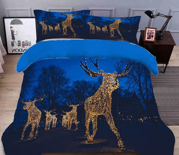 3D Deer 32042 Christmas Quilt Duvet Cover Xmas Bed Pillowcases