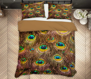 3D Peacock Feather 72020 Bed Pillowcases Quilt
