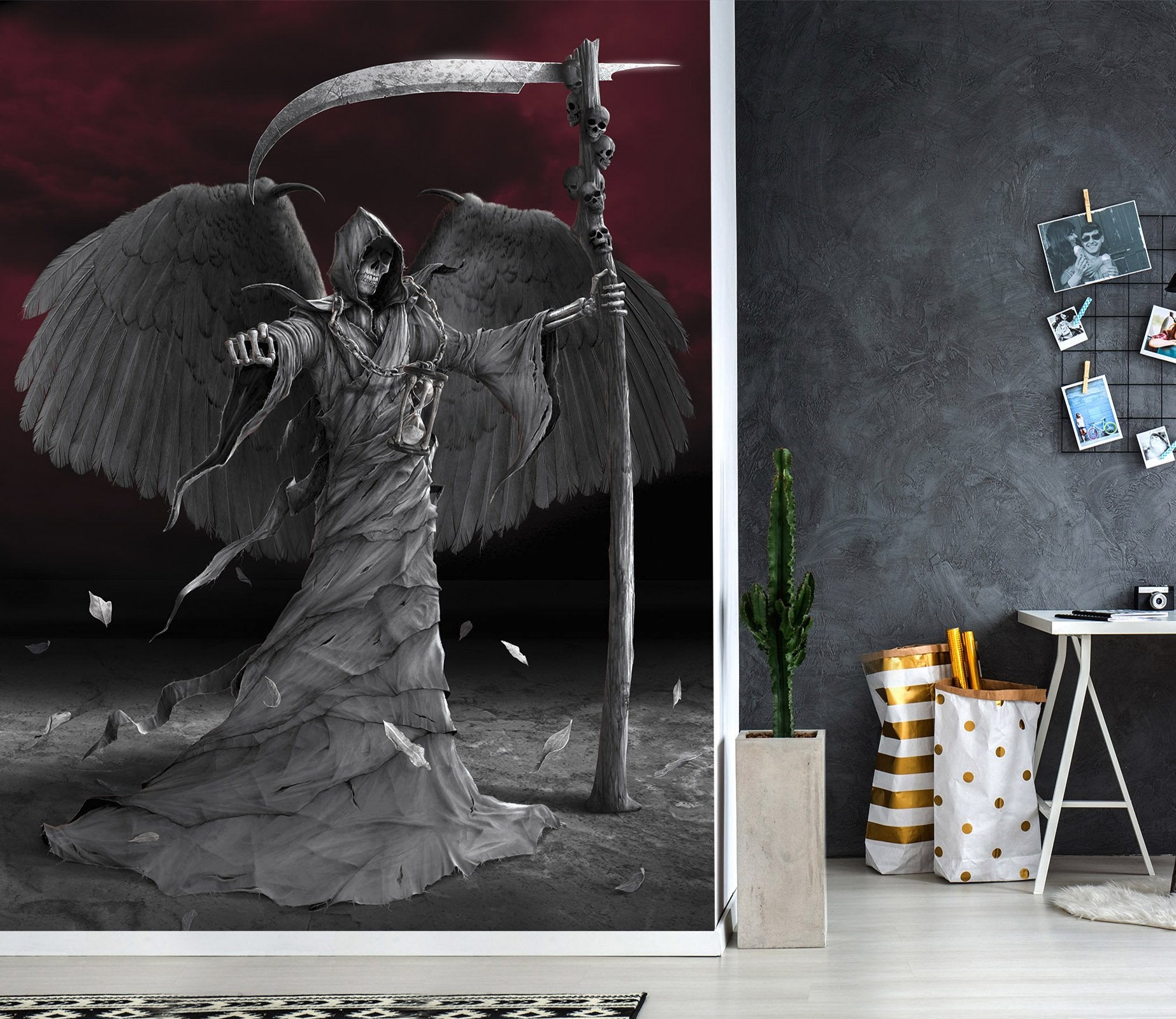 3D Black Angel 1561 Wall Murals Exclusive Designer Vincent Wallpaper AJ Wallpaper 