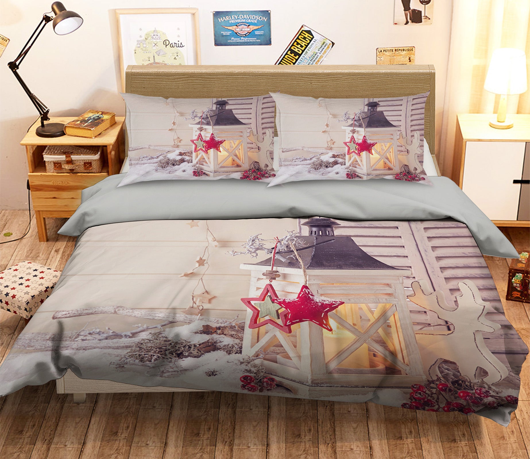 3D Star Candle Light 31107 Christmas Quilt Duvet Cover Xmas Bed Pillowcases