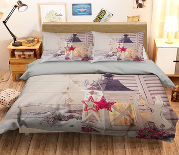 3D Star Candle Light 31107 Christmas Quilt Duvet Cover Xmas Bed Pillowcases