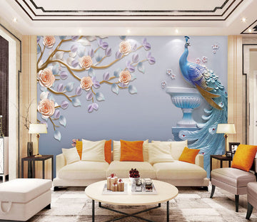 3D Peacock Statue WG201 Wall Murals