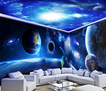 3D Blue Starry Sky WC083 Wall Murals