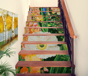 3D White Flowers 89202 Allan P. Friedlander Stair Risers