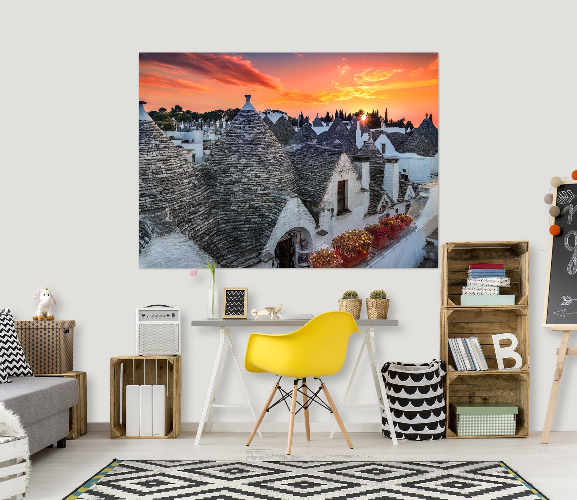 3D Snow Village 120 Marco Carmassi Wall Sticker