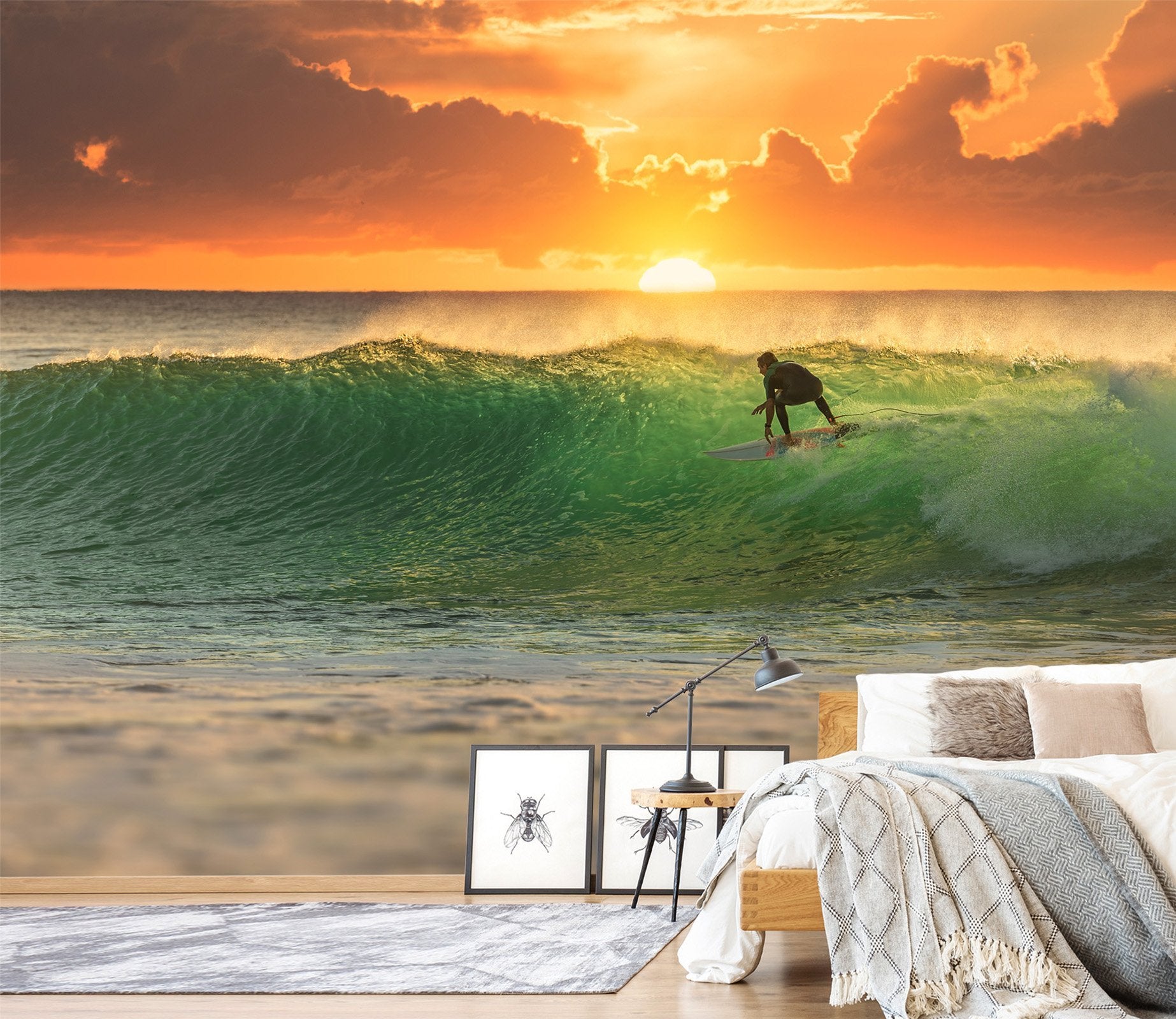 3D Surf Sunset 745 Wallpaper AJ Wallpaper 2 
