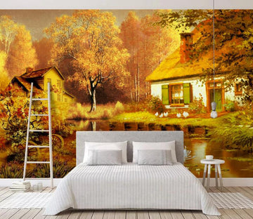 3D Golden Chalet 545 Wall Murals