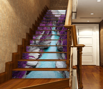 3D Purple Stones 186 Stair Risers