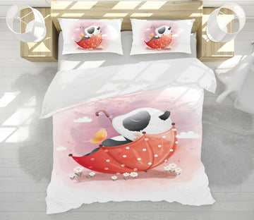 3D Red Umbrella Panda 63226 Bed Pillowcases Quilt