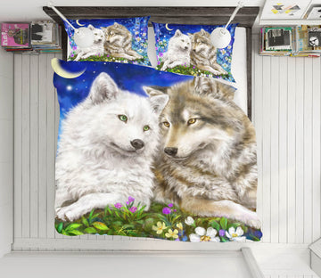 3D Wolf Couple 5931 Kayomi Harai Bedding Bed Pillowcases Quilt Cover Duvet Cover