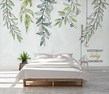 3D Willow Leaves 1003 Wall Murals