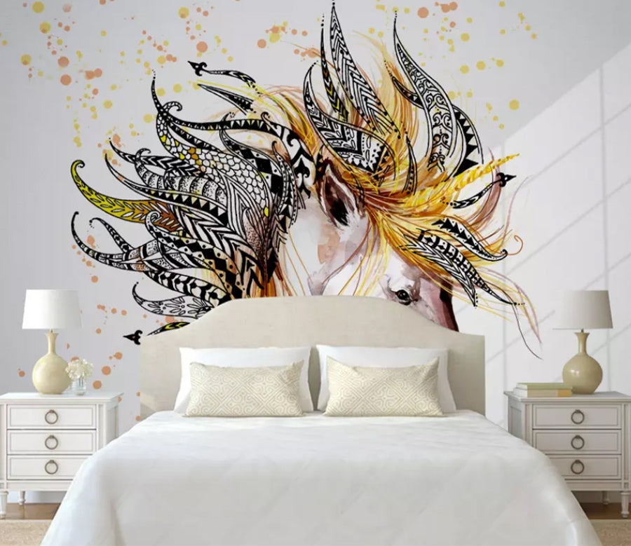 3D Painted Horse WG807 Wall Murals