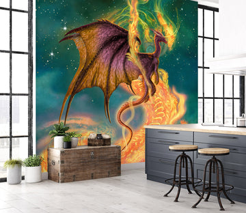 3D Starry Sky Dragon Pattern 7086 Ciruelo Wall Mural Wall Murals