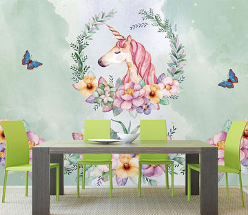 3D Butterfly Unicorn WG135 Wall Murals