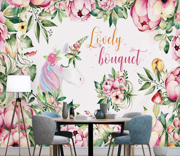 3D Flowers Pink Pony 957 Wall Murals