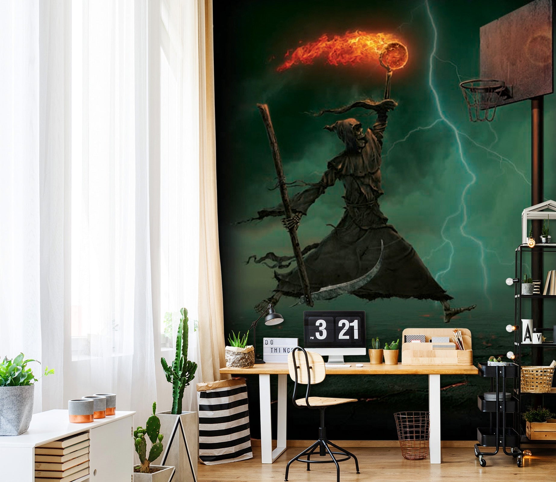 3D Hell WISP 1505 Wall Murals Exclusive Designer Vincent Wallpaper AJ Wallpaper 