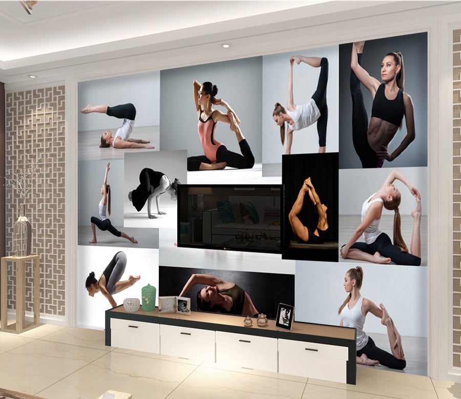 3D Woman Yoga WG007 Wall Murals