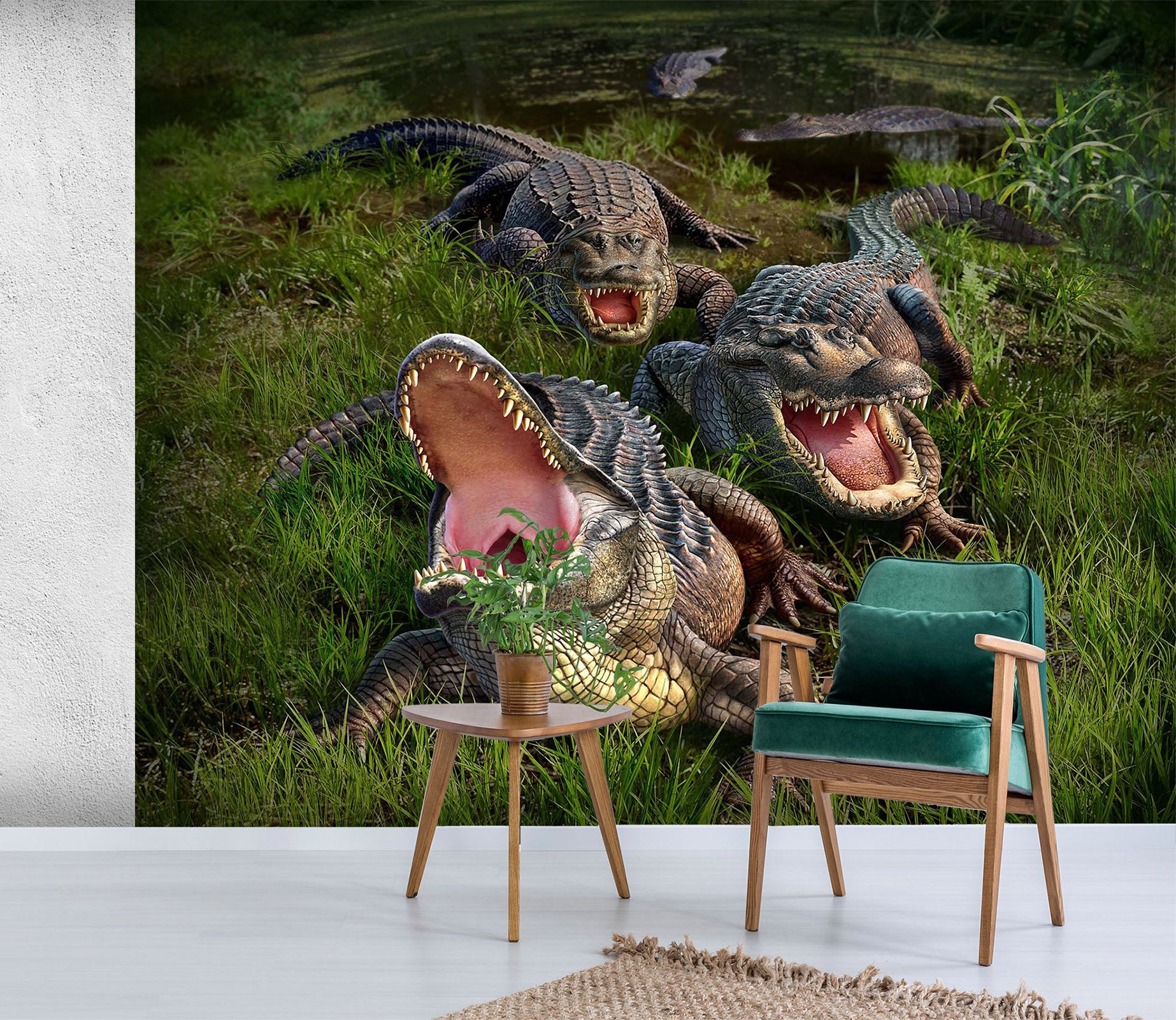 3D Crocodile 100 Jerry LoFaro Wall Mural Wall Murals