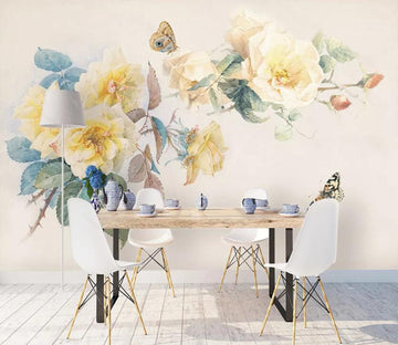 3D Yellow Flower WC32 Wall Murals Wallpaper AJ Wallpaper 2 