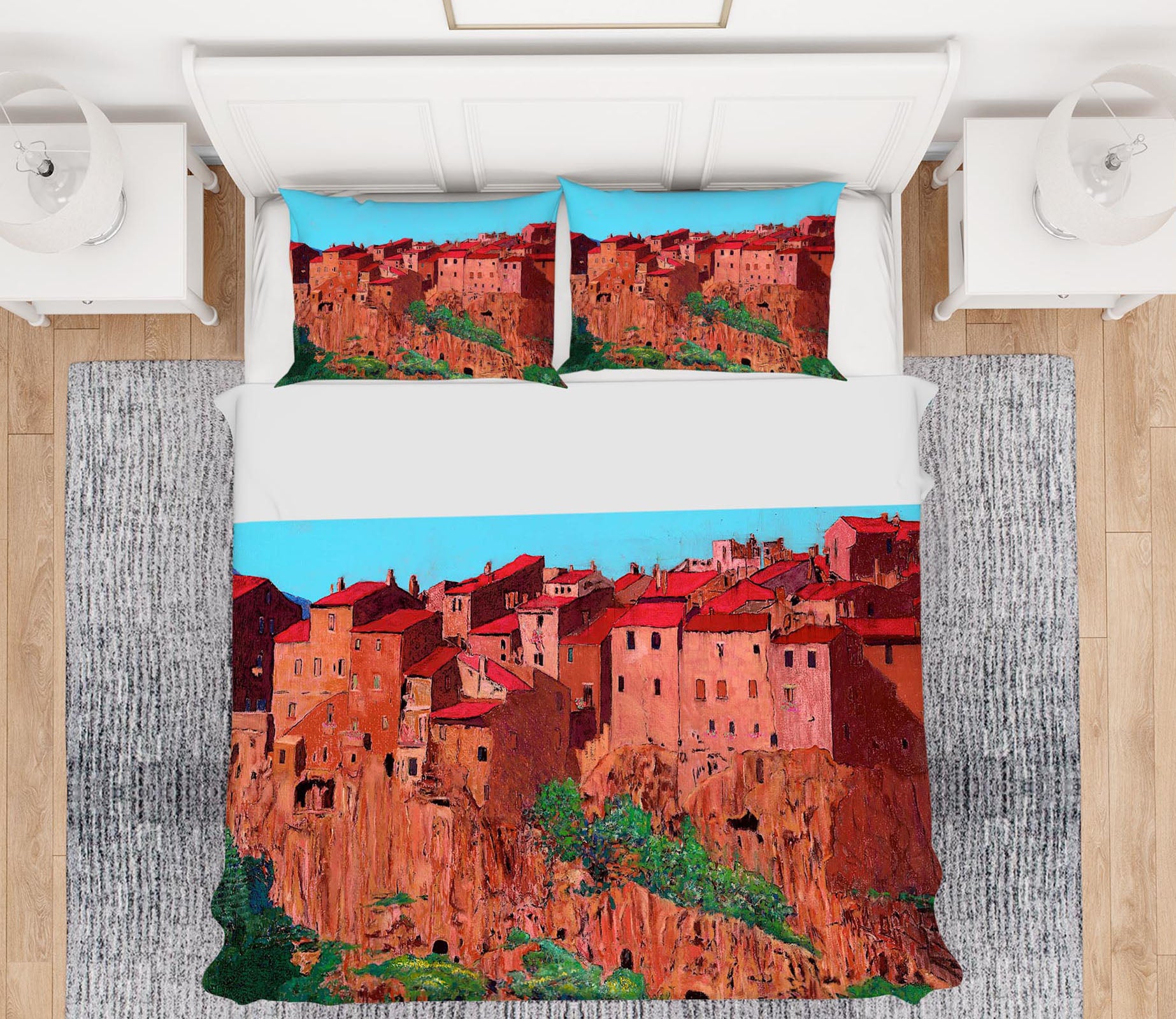 3D Pitigliano Village 2102 Allan P. Friedlander Bedding Bed Pillowcases Quilt