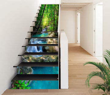 3D Cool Water In The Forest 399 Stair Risers