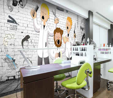 3D Happy Barber 1505 Wall Murals