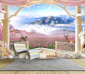 3D Flower Valley 2077 Wall Murals
