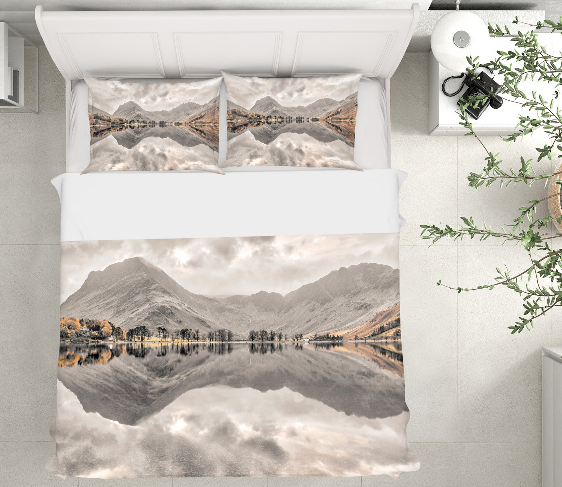 3D Lake Mountain Shadow 8657 Assaf Frank Bedding Bed Pillowcases Quilt