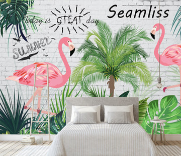3D Pink Flamingo WG261 Wall Murals