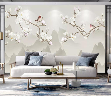 3D Flower Bird WC04 Wall Murals Wallpaper AJ Wallpaper 2 