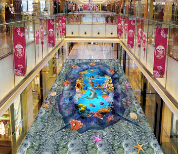 3D Mysterious Mermaid 582 Floor Mural  Wallpaper Murals Rug & Mat Print Epoxy waterproof bath floor