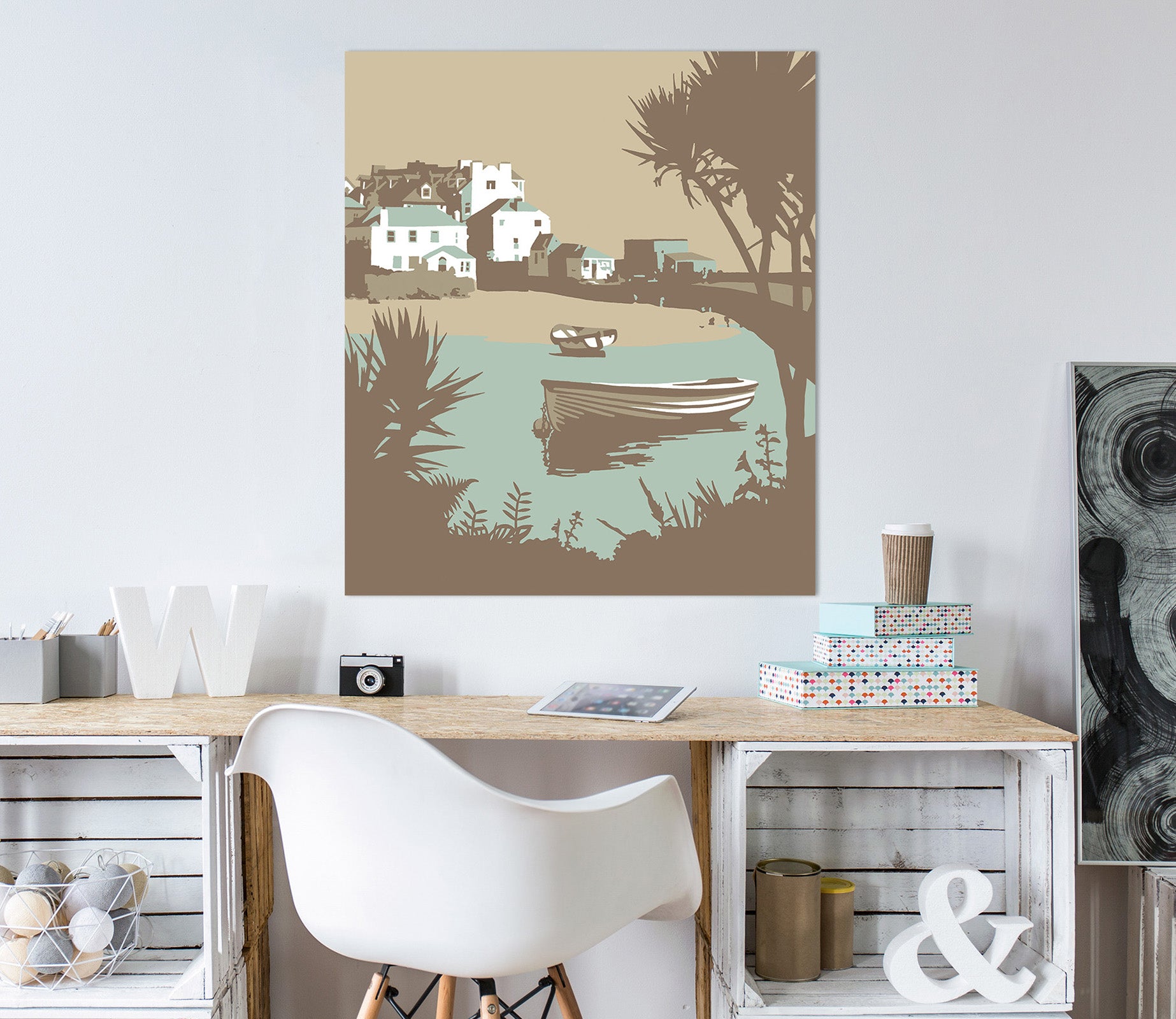 3D River Boat 067 Steve Read Wall Sticker