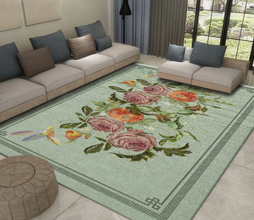3D Flower Bird WG466 Non Slip Rug Mat Mat AJ Creativity Home 
