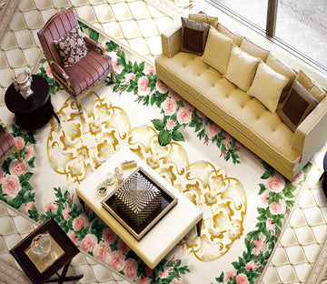 3D Round Flowers 300 Floor Mural  Wallpaper Murals Rug & Mat Print Epoxy waterproof bath floor