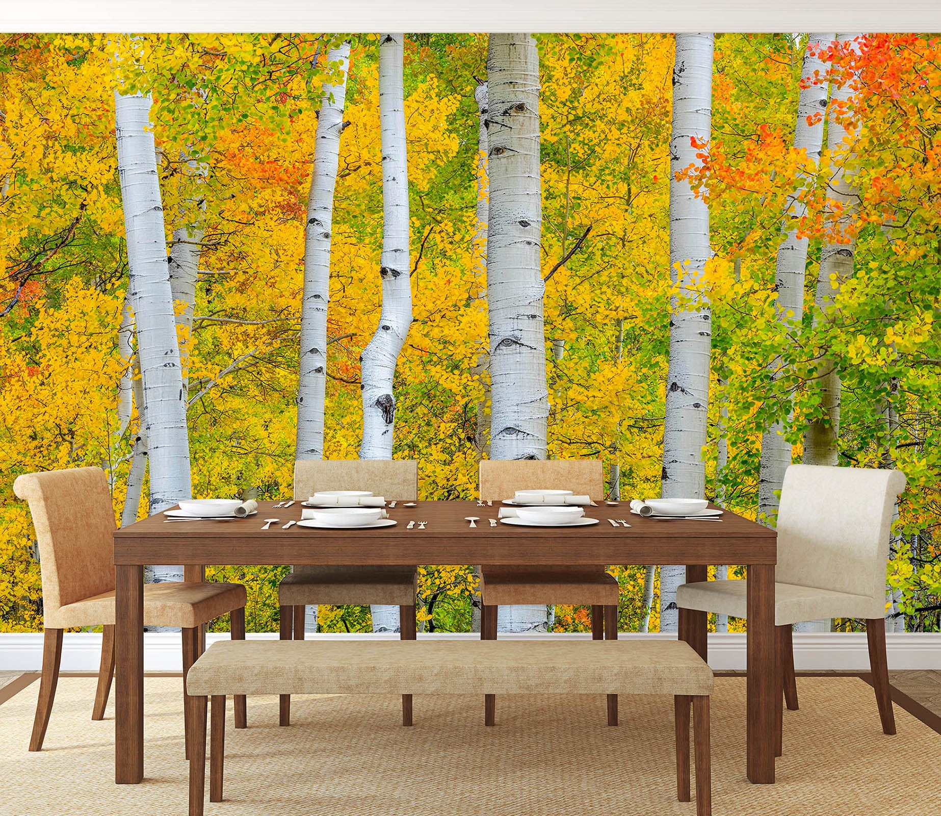 3D Autumn Forest 1439 Marco Carmassi Wall Mural Wall Murals