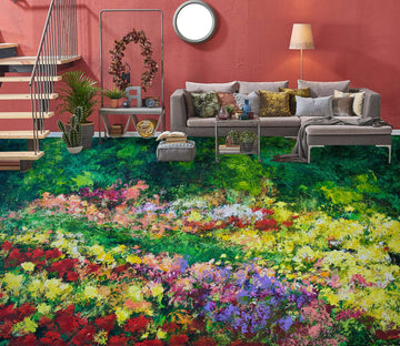 3D Colorful Flower Bush Painting 9628 Allan P. Friedlander Floor Mural  Wallpaper Murals Self-Adhesive Removable Print Epoxy