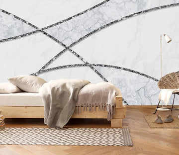 3D Black Marble Line Cutting 2055 Wall Murals