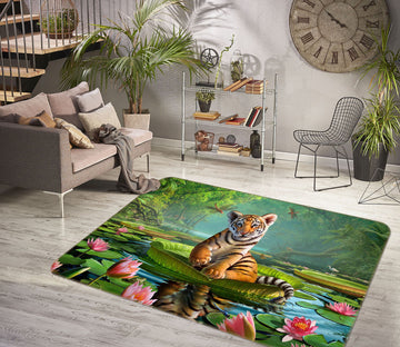 3D Tiger Lily 1002 Jerry LoFaro Rug Non Slip Rug Mat