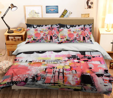 3D Pink Art Graffiti 1188 Misako Chida Bedding Bed Pillowcases Quilt Cover Duvet Cover