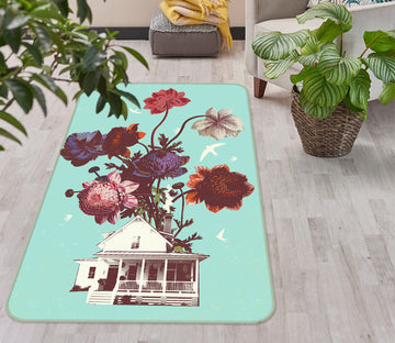 3D Flower House 1004 Showdeer Rug Non Slip Rug Mat