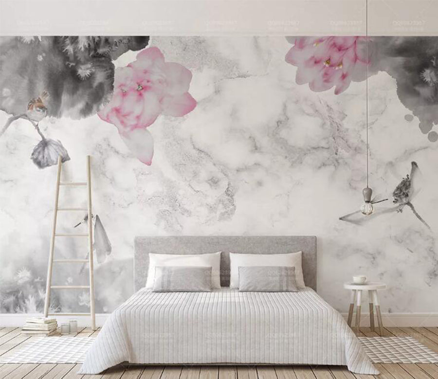 3D Painted Flowers WC207 Wall Murals