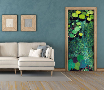 3D Lotus Leaf Green Pond 93230 Allan P. Friedlander Door Mural