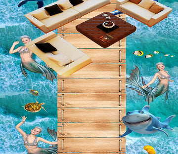 3D Mysterious Mermaid 569 Floor Mural  Wallpaper Murals Rug & Mat Print Epoxy waterproof bath floor
