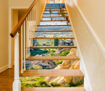 3D Romantic Hot Air Balloons 438 Stair Risers