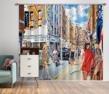3D Carnaby Street  053 Trevor Mitchell Curtain Curtains Drapes