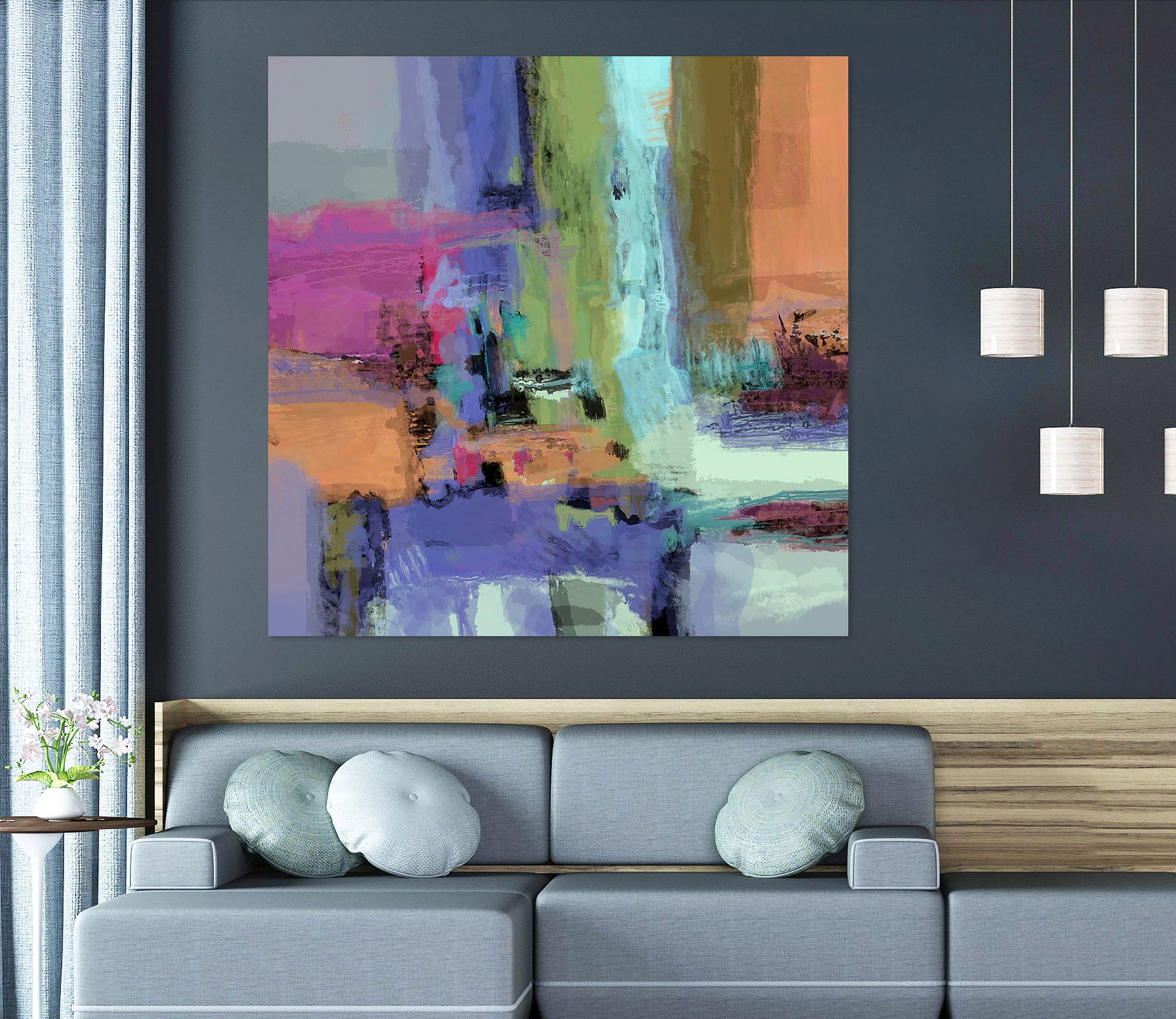 3D Abstract Waterfall 018 Michael Tienhaara Wall Sticker