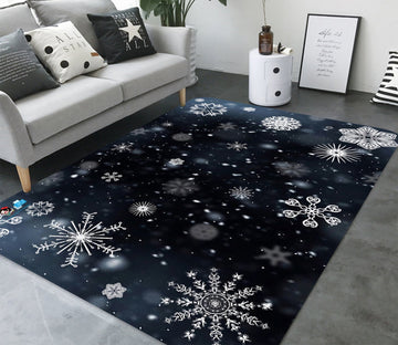 3D Snowflake Falling 022 Non Slip Rug Mat Mat AJ Creativity Home 
