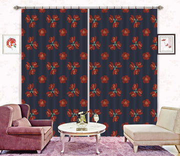 3D Red Flower 98116 Kasumi Loffler Curtain Curtains Drapes